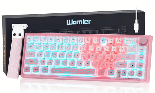 Womier 60% Percent Keyboard Pink Mechanical QMK/VIA Gaming Keyboard