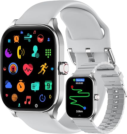 Smart Watch for Men Women Built-in GPS with AI (Answer/Make Call), 1.96" HD Display, IP68 Waterproof, Bluetooth Calls, 100+ Sport Modes, 24/7 Health Monitor, Fitness Tracker for Android iPhone
