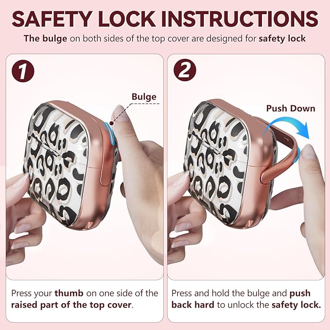 Inesore for AirPods Pro 3 Case 2025 with Lock, for Women Girly Floral Clear Case Compatible with Apple Airpods Pro 3rd Generation Cover, with Phone Stand,Keychain & Cleaner Kit - Leopard Print