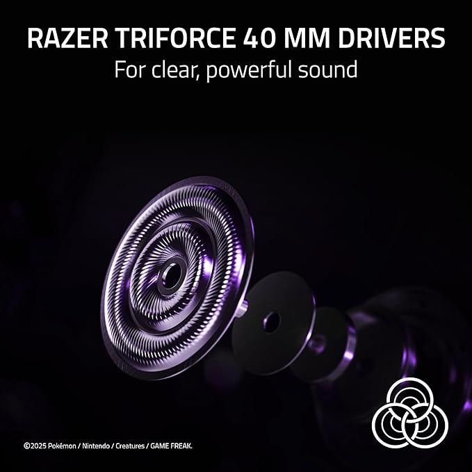 Razer Kraken Kitty V2 USB Wired Headset: Gengar Spikes - Stream Reactive Lighting - HyperClear Cardioid Mic - 40 mm Drivers - 7.1 Surround Sound - Comfortable Ear Cushions - Pokemon Gengar Edition