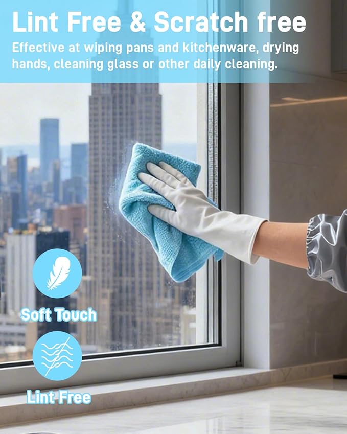XINDELL Microfiber Cleaning Cloth Roll – 150 Pack 12"x12", Tear-Off Microfiber Towels, Lint-Free, Ultra Absorbent Car Detailing & Cleaning Cloths – Blue