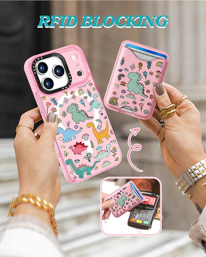 Toycamp for iPhone 17 Pro Max Case - Compatible with Magsafe Credit Card Holder Wallet Magnetic Cute Women Teen Girls Kawaii Girly Unique Animal Design Phone Cover for Apple 17 Promax