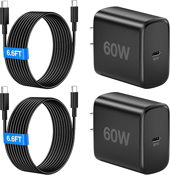 60W USB C Charger, 60 Watt Super Fast Charger Type C with 2X 6.6FT Cable - Image 7