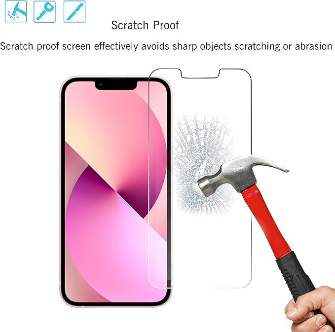 Ailun 2 Pack Screen Protector for iPhone 13 mini [5.4 inch] Display 2021 with 2 Pack Tempered Glass Camera Lens Protector,[9H Hardness]-HD