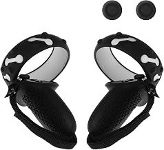 (1 Pair) Orzero Silicone Controller Cover Compatible for Quest 2, Anti-Throw Soft Protective VR Gaming Headset Handle - Black - Image 1