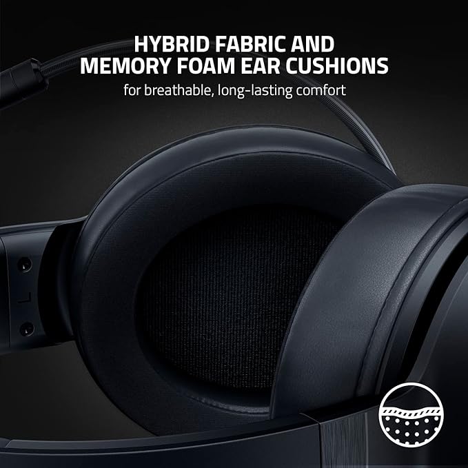 Razer Kraken V3 X Wired USB Gaming Headset: Lightweight Build - Triforce 40mm Drivers - HyperClear Cardioid Mic - 7.1 Surround Sound - Chroma RGB Lighting - Black (Renewed)