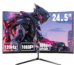 ZZA 24.5 Inch FHD (1920x1080) 120Hz Curved Gaming Monitor, 3000R Curvature VA Panel, 1ms MPRT, AMD FreeSync, Ultra-Thin Bezel, Eye Care, for Esports,PC - Image 1