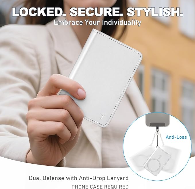 TUCCH for Magsafe Wallet with 6 Card Holders, RFID Blocking [Clear ID Window] PU Leather Men Women Folio Magnetic Phone Wallet for iPhone 17/16/15/14/13/12/Plus/Air/Pro/Pro Max Series, White