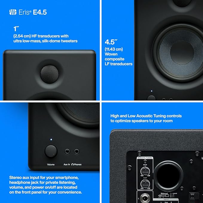 PreSonus Eris E4.5-2-Way 4.5" Near Field Studio Monitor (Pair)