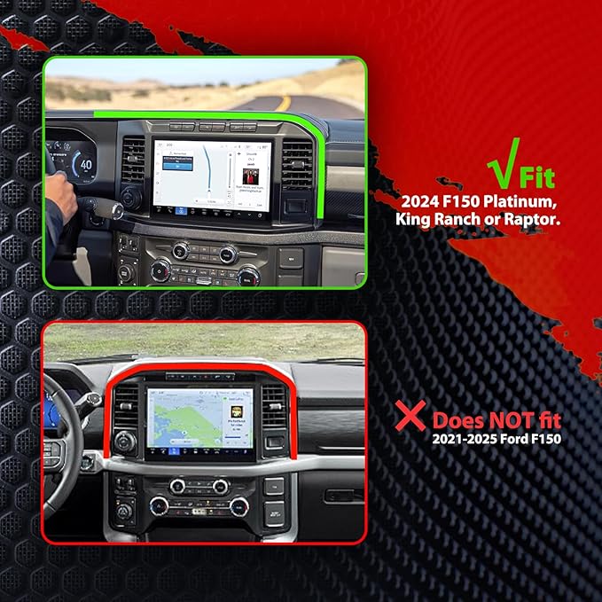 2025 2024 F150 Phone Mount for 2024+ F150 & Rap tor Metal Cell Phone Holder Dash Phone Mount 2024 F 150 Dash Mount (Narrow)