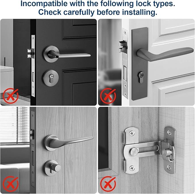 FITNATE Smart Fingerprint Door Lock, Keyless Entry Door Lever with APP, IC Card, Code, Key & Biometric Unlock for Bedroom, Home, Hotel, Office, Apartment