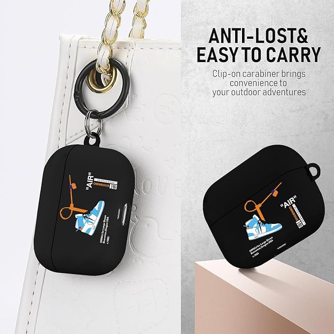 Compatible Airpods Pro 3 Case(2025),Cool Design Shoe Print Soft Silicone Protective Cases for Apple AirPods Pro 3rd Generation Case,Airpod Pro 3 Cover with Lanyard & Keychain for Men/Boy