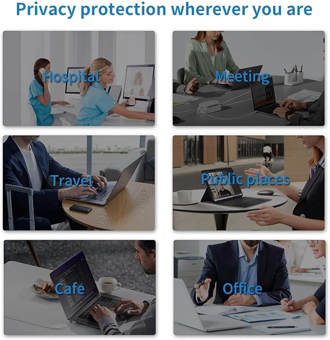 Flip 180° Privacy Screen Filter for MacBook Pro 13-inch (2016-2024, M1, M2，M3) and MacBook Air 13 (2016-2023, M1), Detachable Laptop Privacy Filter with Camera Cover Slide, Anti-Glare Blue