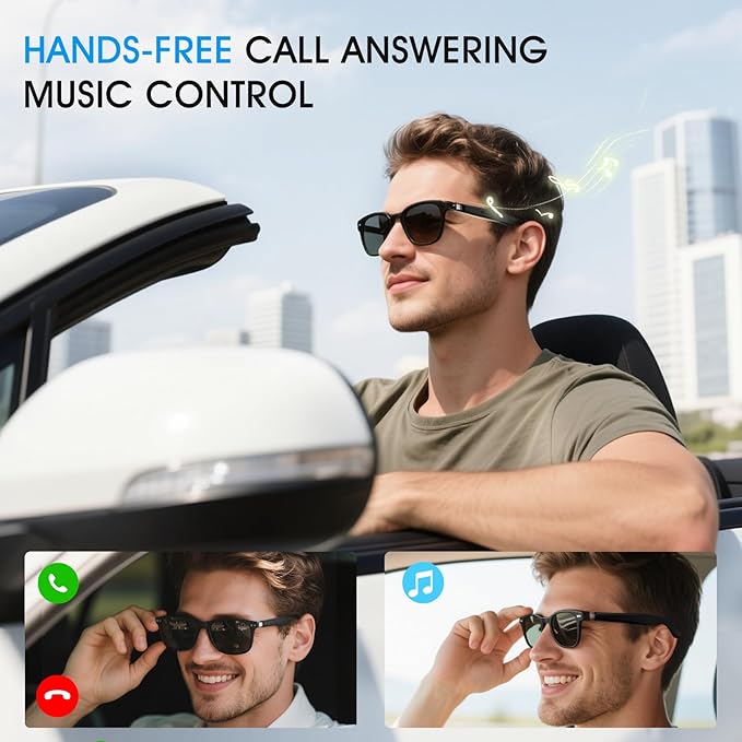 AI Smart Glasses for Men & Women, 140+ Languages AI Translation Glasseswith Open-Ear Stereo Speakers, Indoor/Outdoor Auto-tinting Smart Sunglasses | UV400 Protection & Anti-Blue AI Glasses