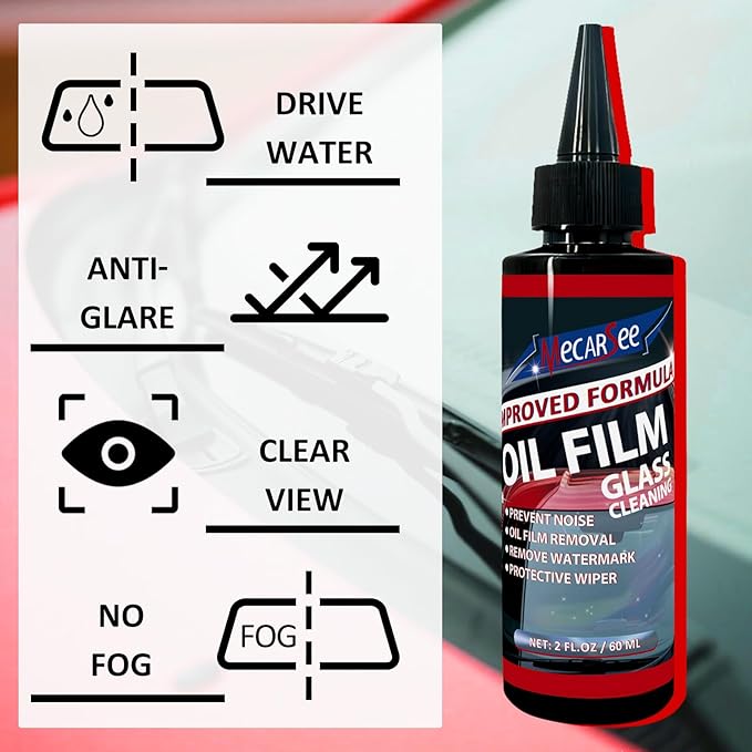 Glass Cleaner Spray - Helps Prevent Repels Rain for Exterior Car Windows
