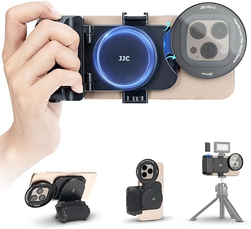 67mm Magnetic Phone Filter Mount w Phone Camera Grip for iPhone 16 15 14