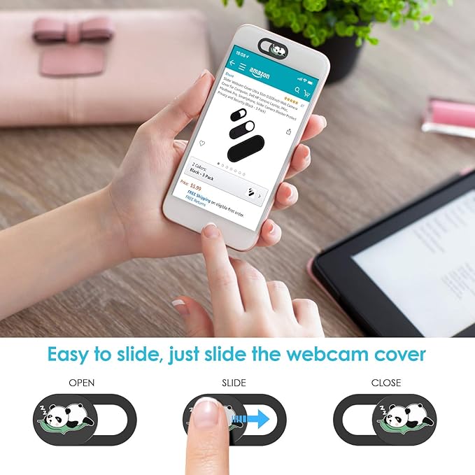 HKDGYHON Laptop Camera Cover Slide, Ultra Thin Laptop Camera Cover Blocker, Laptop Accessories for iPhone MacBook Laptop, Desktop, PC, Tablet, Protect Your Visual Privacy Security