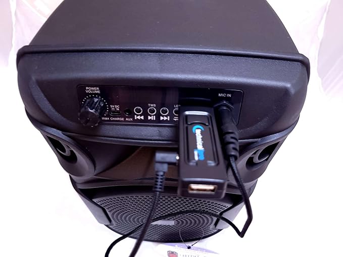 Technical Pro 8 Inch Portable 800 W Bluetooth Speaker W/Woofer & Tweeter, Festival PA LED, Bluetooth/USB Card Inputs, with UHF Wireless Handheld Microphone w/USB Powered Receiver