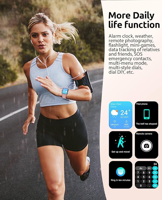 Smart Watches for Man Women with Bluetooth Call,1.91" Smartwatch with Heart Blood Pressure/Blood Oxygen/Rate/Sleep Monitor,100+ Sports Mode Fitness Tracker with IP67 Waterproof for iOS Android