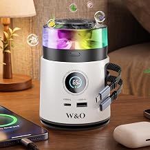 W & O Charging Station Built-in 5.9FT USB-C & L Cables with Aroma Diffuser - Image 1