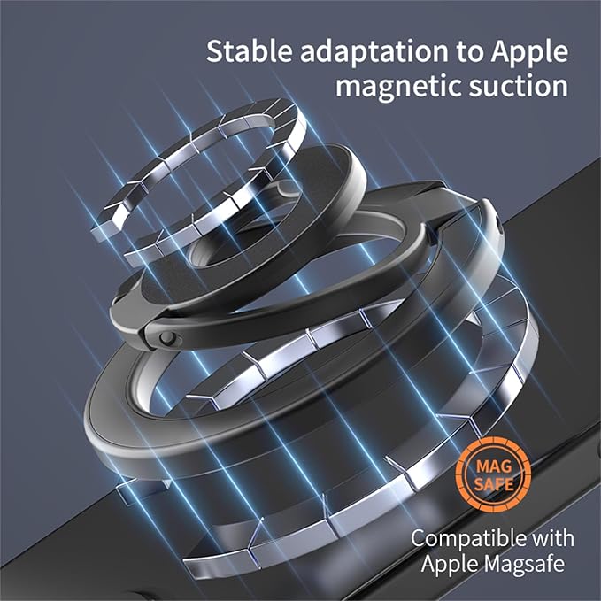 Ysnzaq for MagSafe Phone Grip, Magnetic Ring Holder Adjustable Kickstand, Dual-Sided Magnetic Stand for iPhone 17 Pro Max 16 15 14 13 12 Pro Max, Samsung, Google, 11D Gold