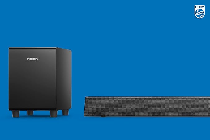 Philips B5306 2.1 Channel Soundbar with Wireless Subwoofer - Bluetooth, HDMI ARC, Roku TV Ready, 40W Max Power, Black
