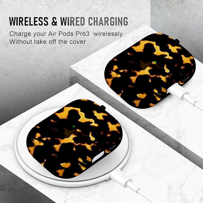 for AirPods Pro 3 Case (2025) with Cleaner Kit, Cute Soft Silicone Cover Compatible AirPods Pro 3rd Genera case with Keychain for Women Men with Keychain for Airpod Pro case(2025) Brown Black Marble
