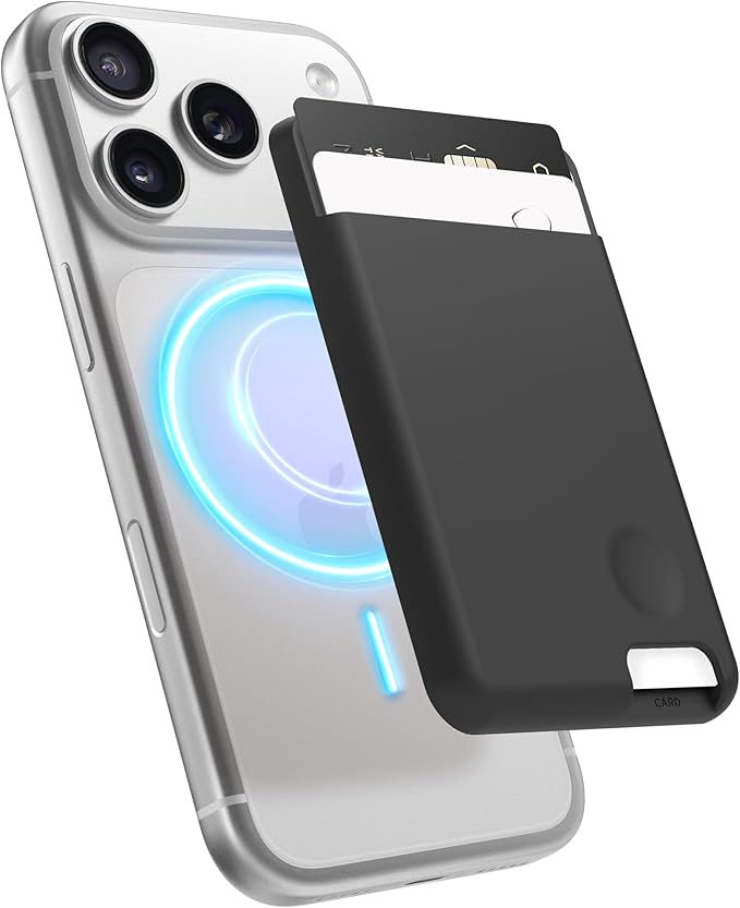 elago Magnetic Wallet Card Holder 2-Cards Compatible with MagSafe for iPhone - Secure Phone Wallet, Long Last Silicone, Scratch and Damage Protection