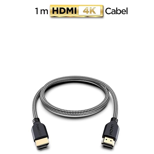 PowerBear 4K HDMI Cable 3 ft | Short Hdmi Cable, Braided Nylon & Gold Connectors, 4K @ 60Hz, Ultra HD, 2K, 1080P, ARC & CL3 Rated | for Laptop, Monitor, PS5, PS4, Xbox One, Fire TV, & More