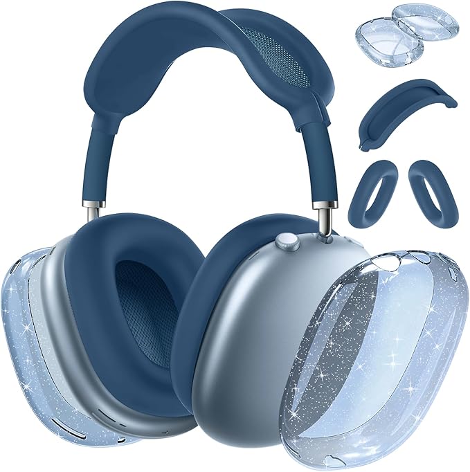 for AirPods Max case Cover,Anti-Scratch Ear Pad Case Cover/Ear Cups Cover/Headband Cover for AirPods Max. Clear Soft TPU and Silicone,Skin Scratch Proof.