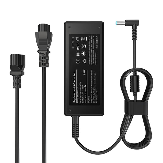 45W 19.5V 2.31A for HP Laptop Charger Blue Tip 4.5mm,HP Pavilion x360 11 13 15, Zbook 14u G4 G5 15u 15 G3, 14 15 Notebook, Stream 11 13 14,Elitebook Folio,Spectre,Envy AC Adapter with Power Cord