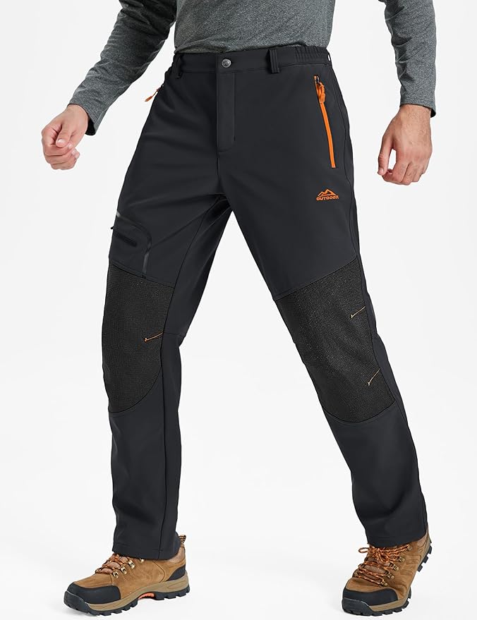 TACVASEN Men's Snow Ski Pants Fleece Lined Winter Pants for Men Water Resistant Thermal Snowboard Hiking Hunting Work