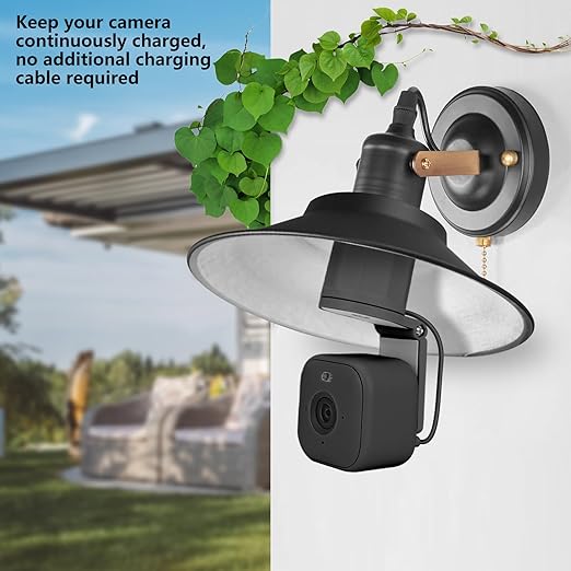 Adjustable Lamp Socket Mount for Blink Outdoor 4 (4th Gen), Blink Outdoor (3rd Gen), Blink Mini/Blink Mini 2, Light Bulb Mount for Standard E26/E27 Bulb Holder, Easy Installation Without Tools - Black