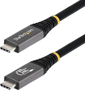 StarTech 5ft/1.5m USB-C to USB-C USB4 Cable, 80Gbps, 240W PD, 8K, Black