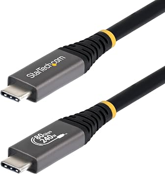 StarTech 5ft/1.5m USB-C to USB-C USB4 Cable, 80Gbps, 240W PD, 8K, Black