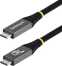 StarTech 5ft/1.5m USB-C to USB-C USB4 Cable, 80Gbps, 240W PD, 8K, Black - Image 1