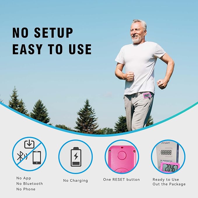 Pedometer for Walking Steps and Miles, 3D Accurately Simple Pedometer, Step Counter for Kids Men Women Seniors, Step Tracker with Clip Lanyard