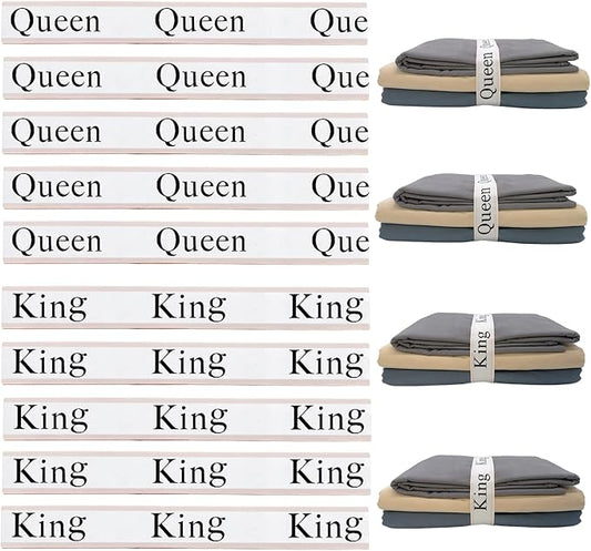 10 Pieces Bed Sheet Organizer Bands, Sheet Organizers and Storage Label Bands, Sheets Organizer for Closet, Sheet Label for Bedding, Sheet Keepers Linen Labels Bedding Bands (Pink, 10Pcs)