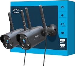 GNCC 2K Outdoor Security Camera, 24/7 Recording, Plug-in, AI, Black-2P - Image 1