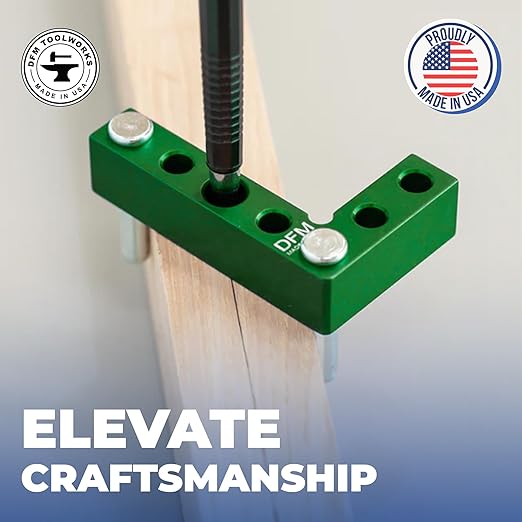 Small Square and Center Finder - Made in USA Versatile Woodworking Tool with 11/32" Center Marking Hole for Larger Pencils, Carpenter Tool for Accurate Line Transfers (Black)