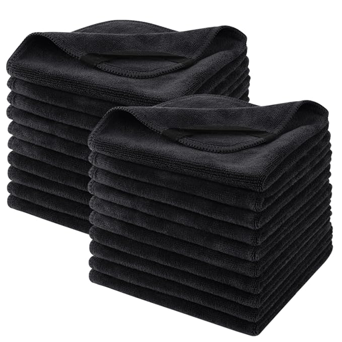 SINLAND Microfiber Facial Cloths Fast Drying Washcloth 12inch x 12inch Absorbent Face Wash Cloth Soft Makeup Remover Cloths