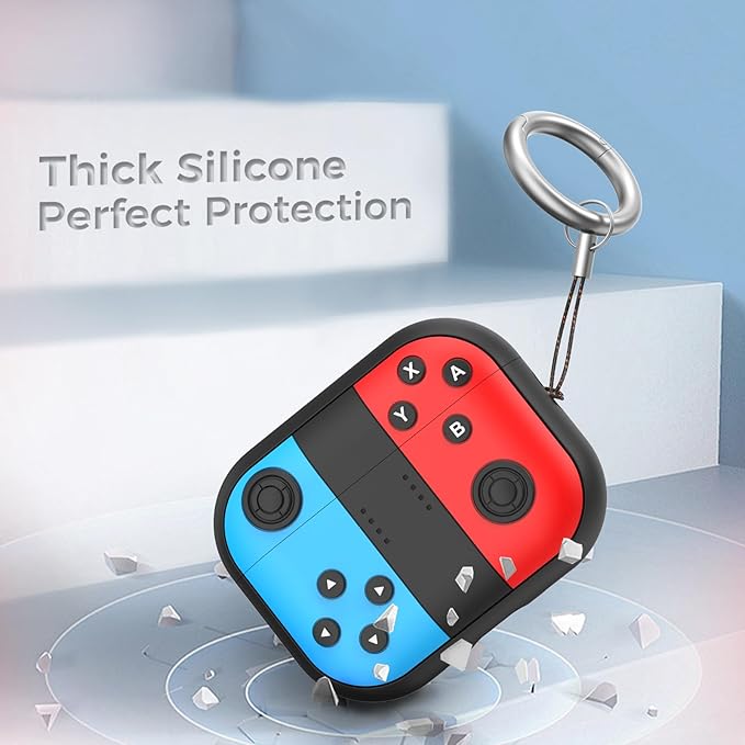for AirPods Pro 3 Case - 2025 Silicone Cover Gamepad Design Case for Apple AirPods Pro 3rd Generation, Cute Air pod Pro 3 Cover for Men/Women (Blue&Red)