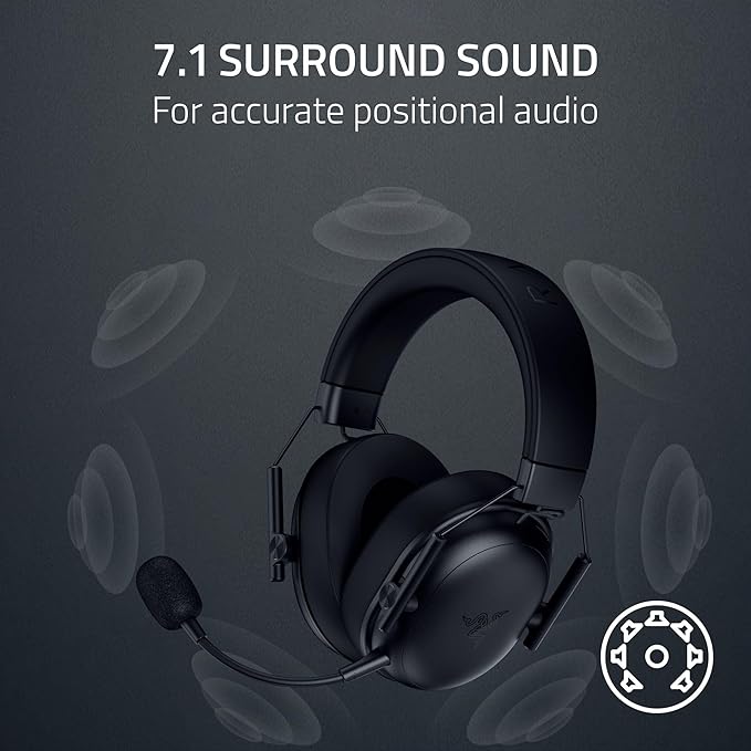Razer BlackShark V3 X HyperSpeed Wireless Gaming Headset for PC: 50mm Drivers - Cardioid Mic - 2.4 GHz, Bluetooth, USB - Works with Mac, PS5, Nintendo Switch, Smartphone - Black (Renewed)