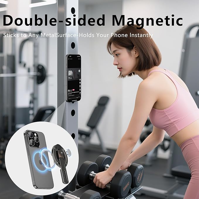 Phone Grip for Magsafe Phone Stand 360°Roration Gym Holder Phone Kickstand Silicone Finger Ring Innovative Pressure-Relief Damping Hinge Design with Magnet Ring Compatible All Phones, White