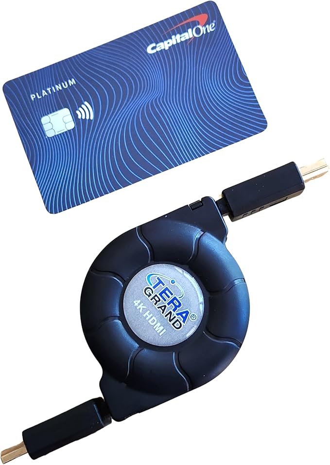 Tera Grand Premium 4K High-Speed HDMI 2.0 Retractable Cable, Extends up to 4.25 feet - Supports 4K Ultra HD, 3D, ARC, HDR, and Ethernet Channel