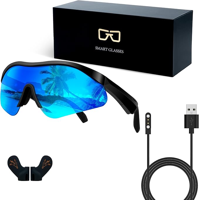 Smart Glasses, Bluetooth 5.4 Translation Glasses with 160 Language, UV Protection,Unisex, Support Wireless Music, Siri Call, Compatible with iOS/Android. Support Phone/Table PC, Lightweight Design