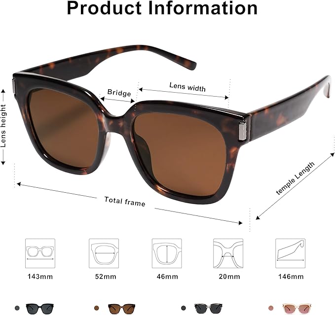 SOJOS Polarized Sunglasses for Women Men Trendy Square Large Sun Glasses SJ2149