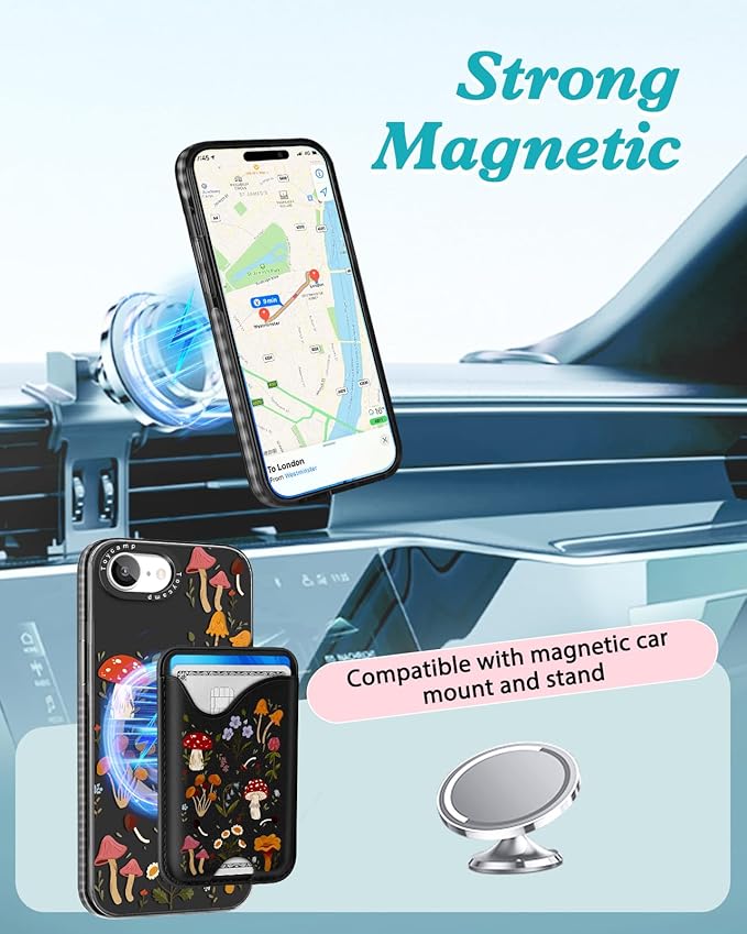 Toycamp for iPhone 16e Case 6.1 Inch - Compatible with Magsafe Credit Card Holder Wallet Magnetic Cute Women Teen Girls Kawaii Girly Unique Design Phone Cover for iPhone 16e