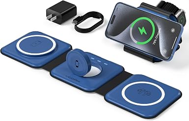 3 in 1 Charging Station for Multple Devices,Foldable 3 in 1 Wireless Charger for Travel,Nano Wireless Charging Station for iPhone16 15 14 13 12 Pro Max/Watch 10 9 8 7 6 5 4 3 Ultra/AirPod Pro - Image 3