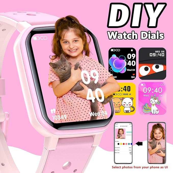 Smart Watch for Kids Teens, No Phone Needed Fitness Tracker Boy Girls Watch with 19 Sport Modes, Pedometer, Sleep Monitor, Kids Watch Birthday Gifts Toy Gift for Girls Boys 6-16 (Pink)